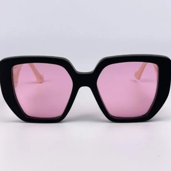 NEW Gucci GG0956S 002 Rectangle Oversized Black Pink Women Sunglasses main image 7